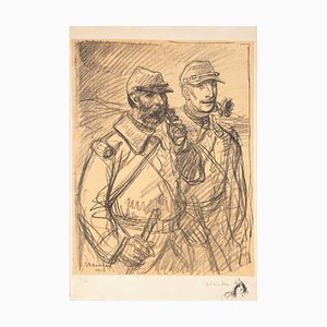 Litografía Officers with a Pipe and a Rose de Théophile Alexandre Steinlen