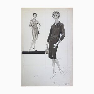 Tailleur Ouvert Fashion Drawing by by Rosy Andreasi-Verdier