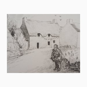 Gravure Paysage au Vagabond par Jean-Emile Laboureur