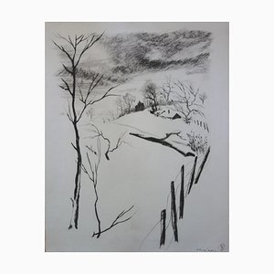 Dibujo Paysage d'hiver de Gaston Barret