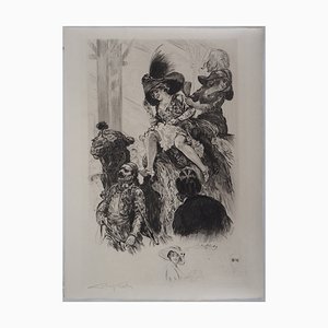 Deux Femmes sur un Chameau Radierung von Alméry Lobel-Riche