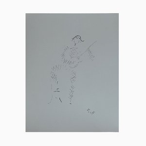 Litografia Sous la Manteau de Feu di Jean Cocteau