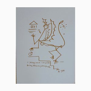 Litografia Créature Surréaliste di Jean Cocteau