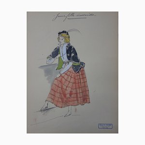 Jeune Fille écossaise Drawing by R. Charbo