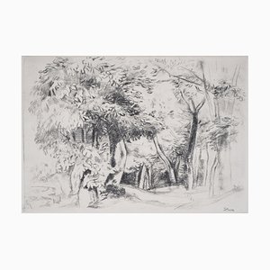 Entrée de la Forêt Engraving by Robert Lotiron
