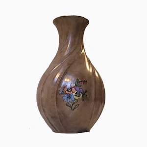 Danish Twisted Porcelain Vase from Lyngby Porcelæn, 1930s