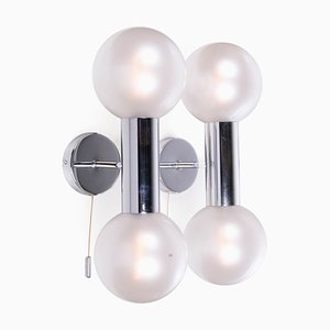 Chrom Wandleuchten von Motoko Ishii für Staff, 1970er, 2er Set