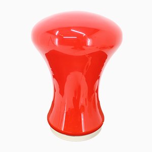 Lámpara de mesa de vidrio rojo, 1979