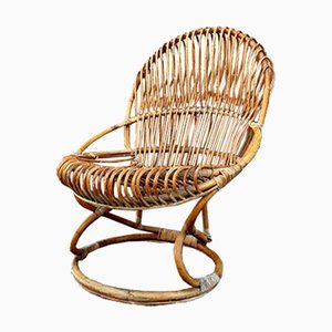 Italian Wicker Chair by Tito Agnoli, 1962
