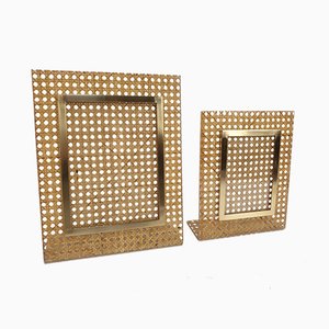 Italian Rattan Picture Frames, 1970s, Set of 2