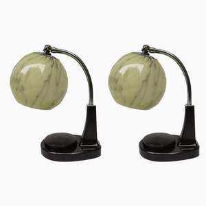 Bauhaus Bakelite Table Lamps by Marianne Brandt for GMF, 1920s, Set of 2
