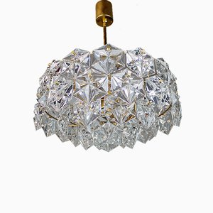 Lustre en Plaqué Or, Laiton et Cristal de Kinkeldey, 1960s