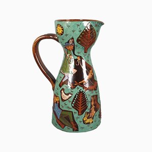 Swiss Ceramic Jug from Thun, 1940s