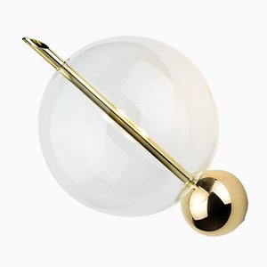 Chemistry Lune 1 Light Polished Brass Sconce by Silvio Mondino Studio