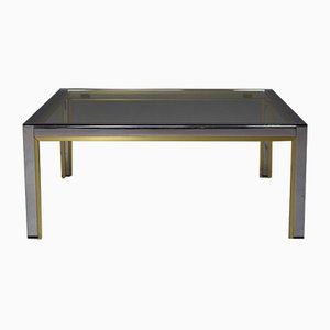 Italian Chrome and Gold Coffee Table, 1970s