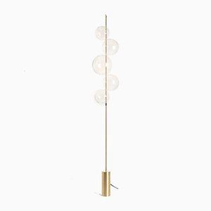 Grandine Brushed Brass Floor Lamp With 5 Lights by Silvio Mondino for Silvio Mondino Studio