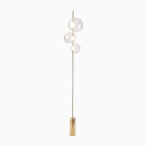 Grandine Mirror-polished Brass Sculptural Floor Lamp With 3 Lights by Silviomondinostudio