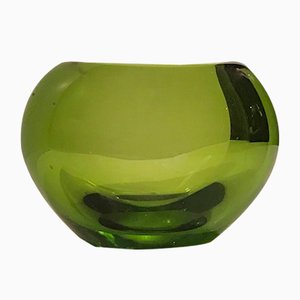 Vase Heart en Verre Vert par Per Lütken pour Holmegaard, années 50