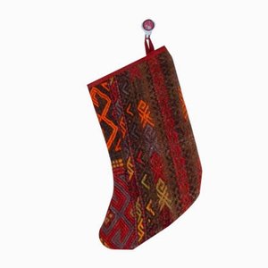 Contemporary Christmas Stocking made from Vintage Kilim