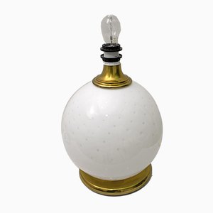 Mid-Century Brass and Murano Glass Table Lamp, 1970s