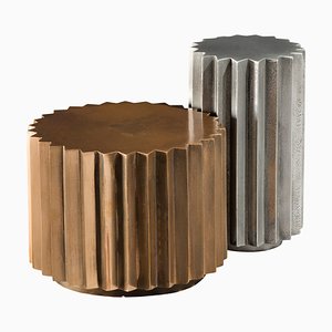 Doris Cast Bronze and Aluminum Multifaceted Coffee Table Set from Fred & Juul