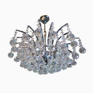 Crystal and Chrome Chandelier, 1970s