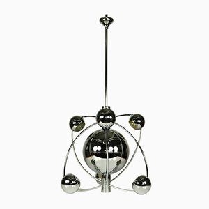 Large Space Age Chrome Sputnik Pendant Lamp, 1950s