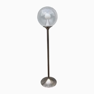 Lampadaire en Acier Brossé et Verre de Mazzega, Italie, 1970s