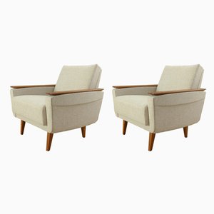 Fauteuils Crème, années 50, Set de 2