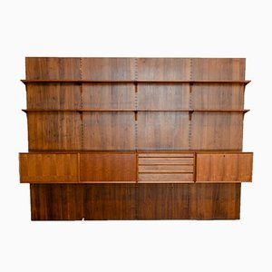 Large Mid-Century Danish Chestnut Wall Unit by Poul Cadovius for Cado, 1960s