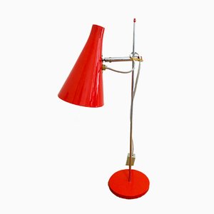 Lámpara de mesa roja de Josef Hurka para Lidokov, años 60