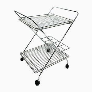 Chrome Plated Trolley with Acrylic Glass Tray, 1970s