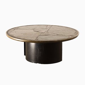 Table Basse en Pierre d'Ardoise par Paul Kingma, 1992