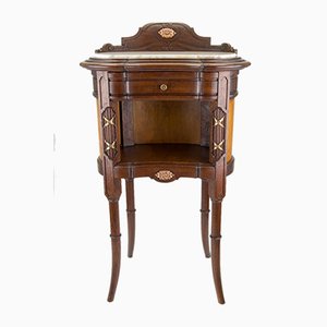 Antiker Schrank aus Messing & Marmor im Louis XVI Stil