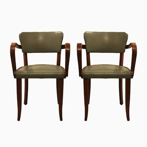 French Oak Side Chairs, 1930s, Set of 2