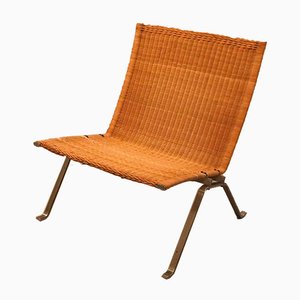 Rattan and Wicker PK22 Lounge Chair by Poul Kjærholm for Fritz Hansen, 1982