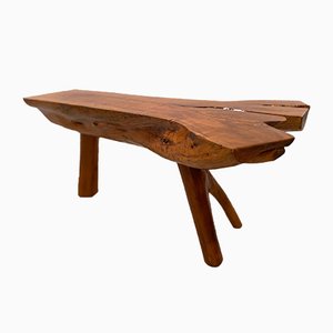 Mesa de centro vintage de madera partida