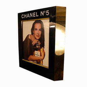 Expositor publicitario con lámpara para Chanel No. 5 de Chanel, años 80
