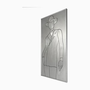 Etched Aluminium David Bowie Wall Piece, 1980s
