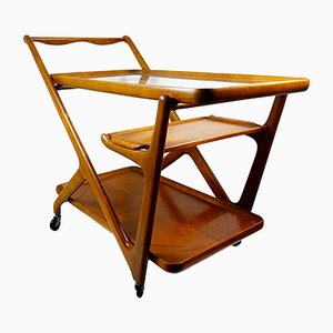 Carrito para el té de madera de Cesare Lacca para Cassina, años 50