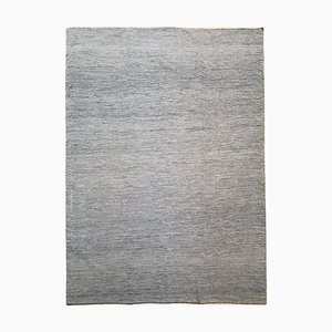 Tapis Kilim en Coton et Laine Bleu Indien et Beige, Inde, années 70