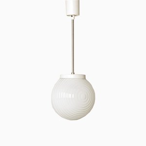 Weiße Deckenlampe aus Opalglas, 1930er