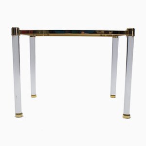 Hollywood Regency Acrylic Glass and Glass Side Table, 1960s