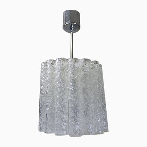 Lámpara colgante alemana de cristal de Murano y cromo de Doria Leuchten, años 60