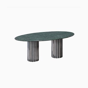 Green Serpentine Marble and Cast Aluminum Doris Dining Table by Fred & Juul