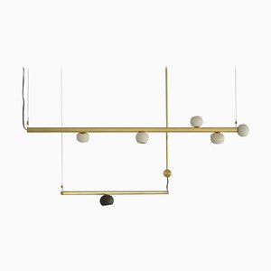 Brass Sculpted Light Suspension My Queen II by Periclis Frementitis