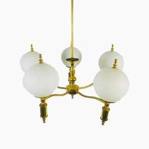 Mid-Century Brass Ceiling Lamp, 1950s