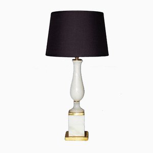Neoclassical Alabaster and Gilt Bronze Table Lamp, 1970s
