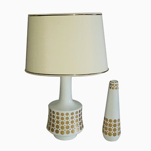 Lampe de Bureau et Vase de Tirschenreuth, Bavière, Allemagne, 1960s, Set de 2