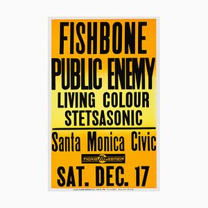 Poster da concerto vintage originale Public Enemy, Santa Monica, Los Angeles, 1988